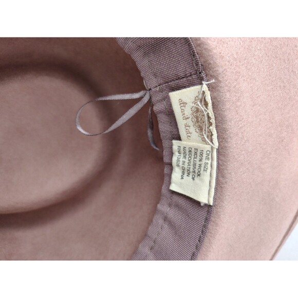 Wool Altar'd State Cowgirl Hat with Leather braided trim Pale Pink Cowgirlcore - Picture 7 of 12